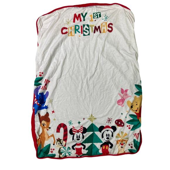 Disney Mickey & Friends My 1st Christmas Baby Crib Play Blanket Multicolor - Picture 1 of 8